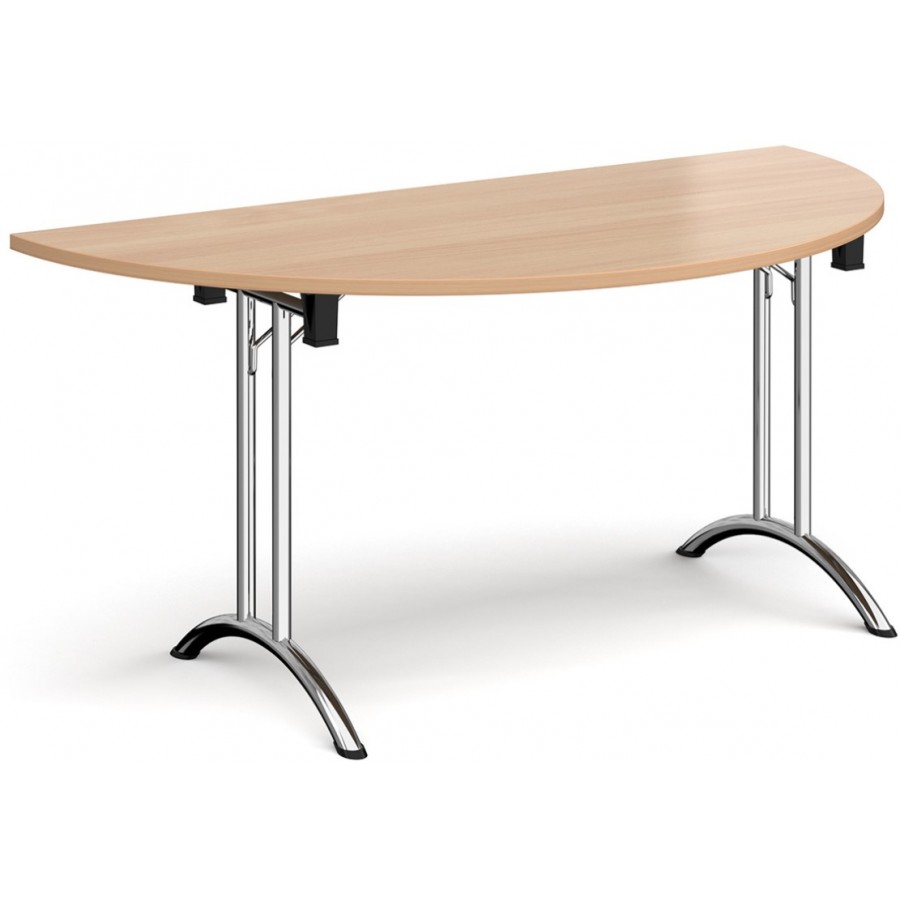 Deco Semi-Circular Curved Folding Leg Meeting Table